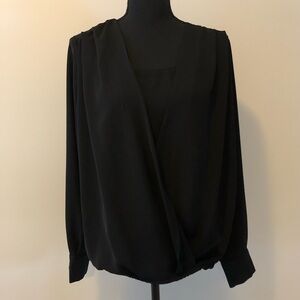 Women's Max Cocos Black Faux wrap Blouse Top size M